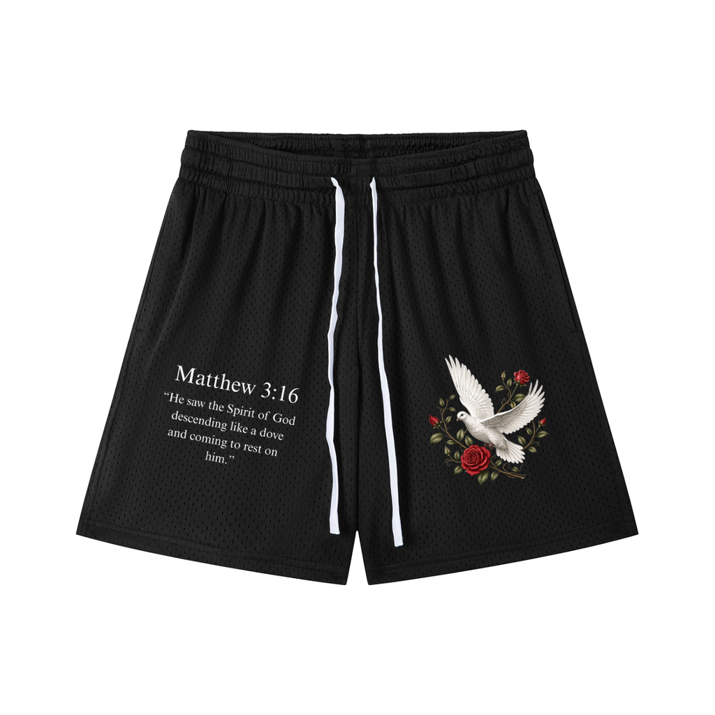 Dove Mesh Drawstring Shorts
