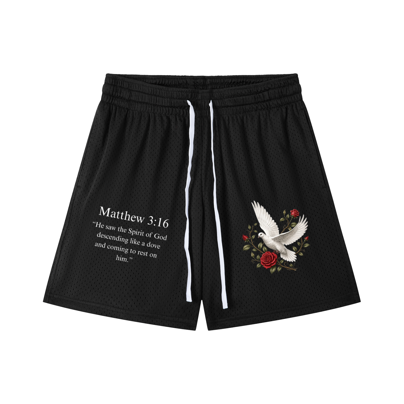 Dove Mesh Drawstring Shorts