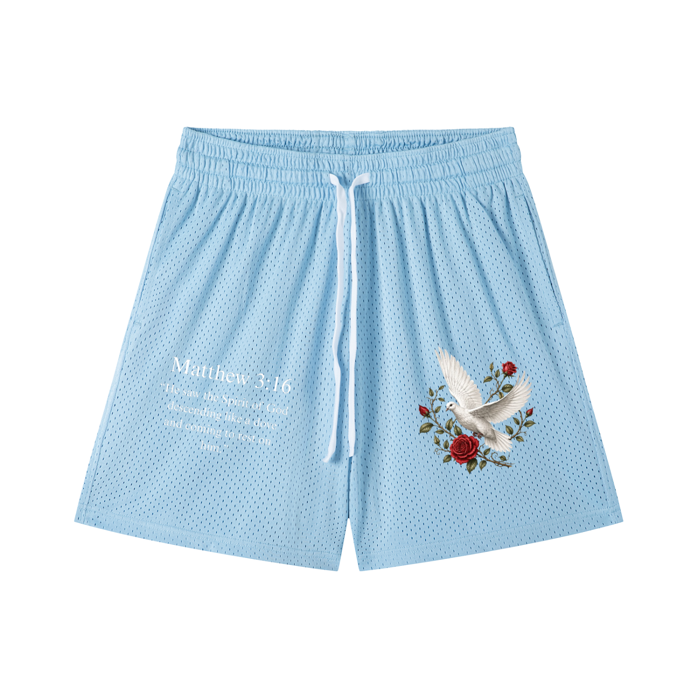 Dove Mesh Drawstring Shorts